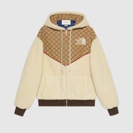 Gucci The North Face GG Canvas and Shearling Jacket at Gucci